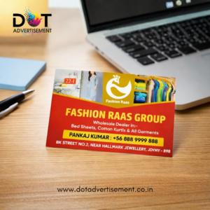 Hand holding an 83mm x 52mm compact business card to show sleek and professional proportions.