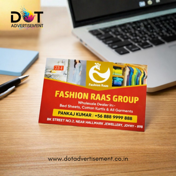 Hand holding an 83mm x 52mm compact business card to show sleek and professional proportions.